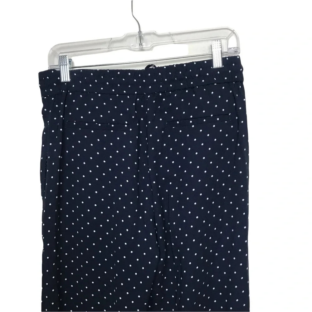Loft Outlet Navy Blue Polka Dot Drawstring Pants